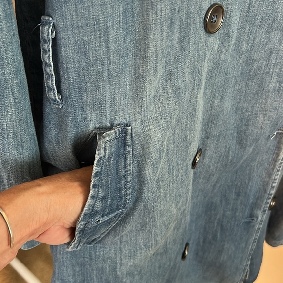 MAX JEANS BY MAX STUDIOS (NEW) MILITARY DOUBLE BREASTED TRENCH COAT SZ S - Picture 7 of 14